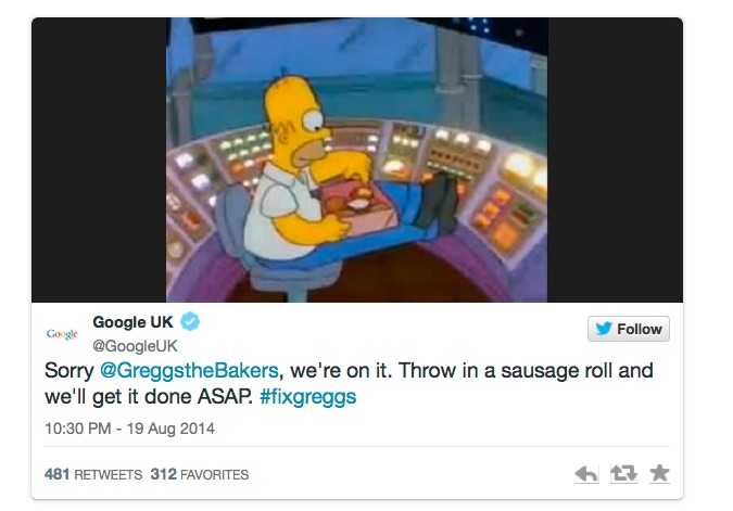 Google responded in the same manner making the whole experience positive for everyone