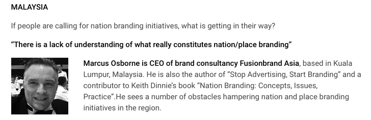 The introduction to my comments on nation branding in Asia